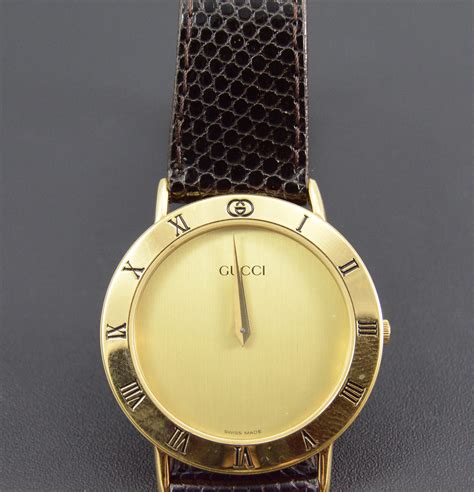 gold gucci watch black face|Vintage Gold Gucci Watch with Black Face (needs battery).